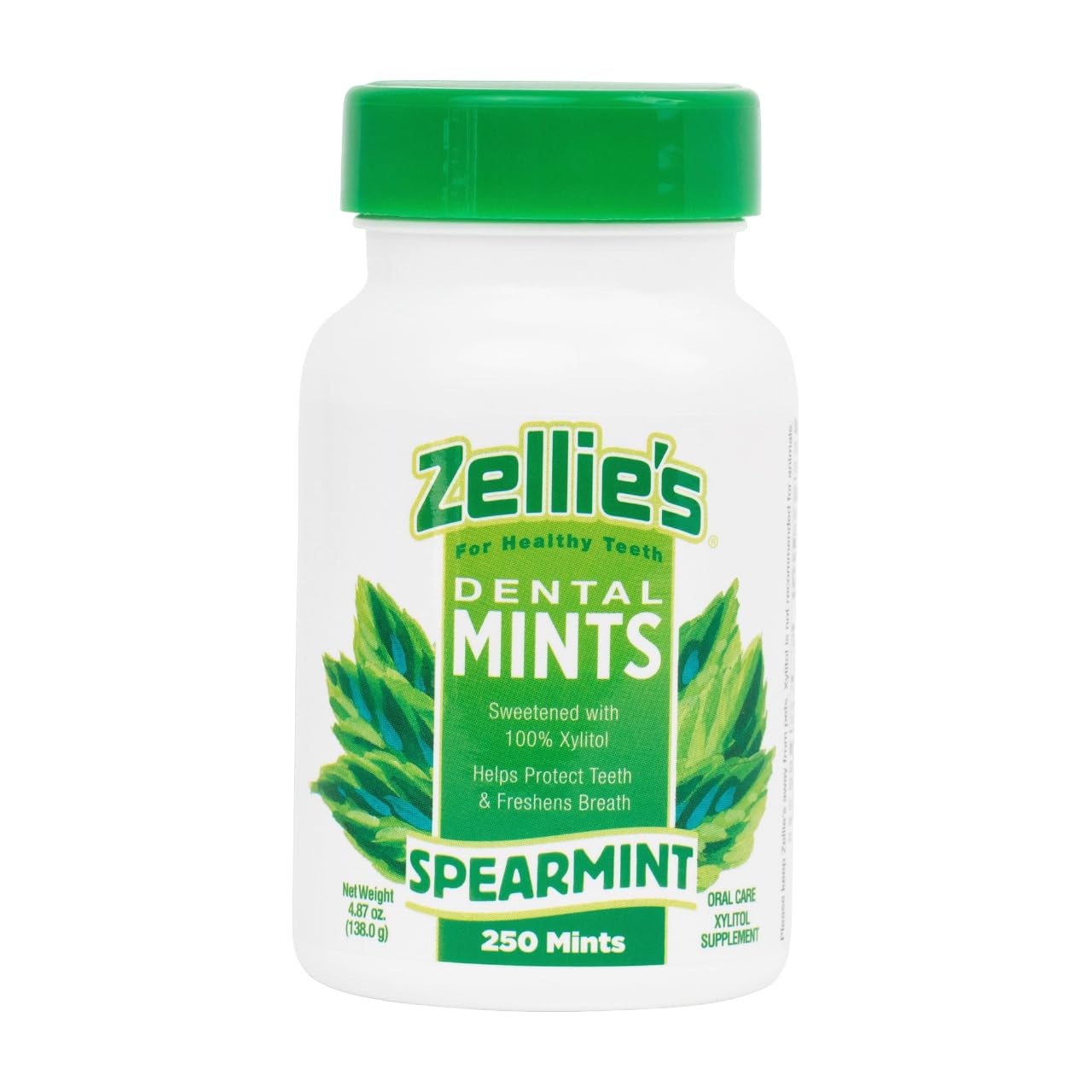 (image for) Zellie's Xylitol Dental Mints - Spearmint 250ct Jar 